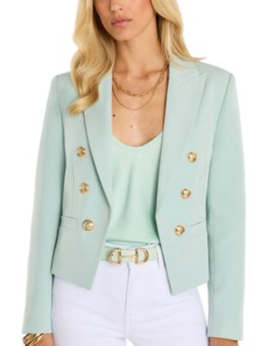 Gabrielle Double Breasted Blazer - Mint